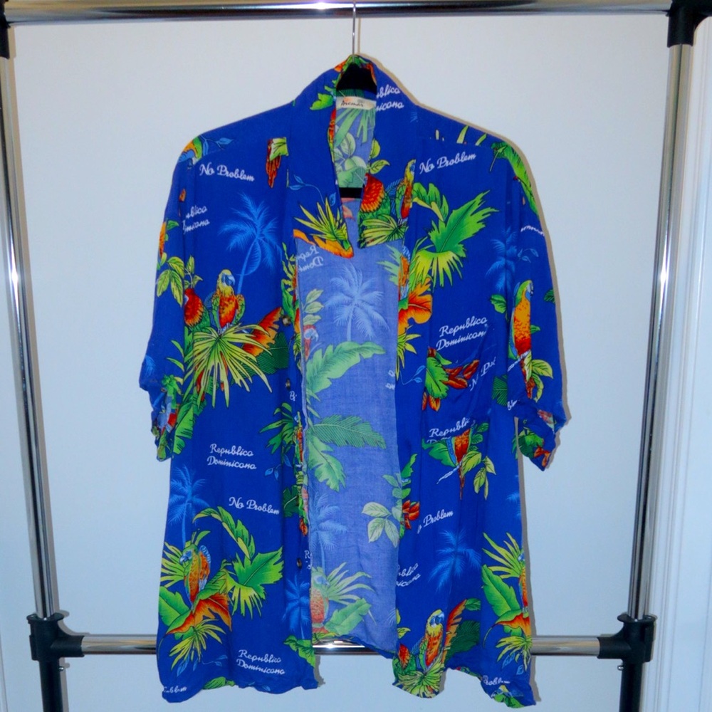 Avenger Blue and Green Casual Button Down Shirt